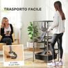 4-Tier Small Animal Cage with Ramps, Platforms, Hammock and Wheels, 52x52x115 cm, Grey