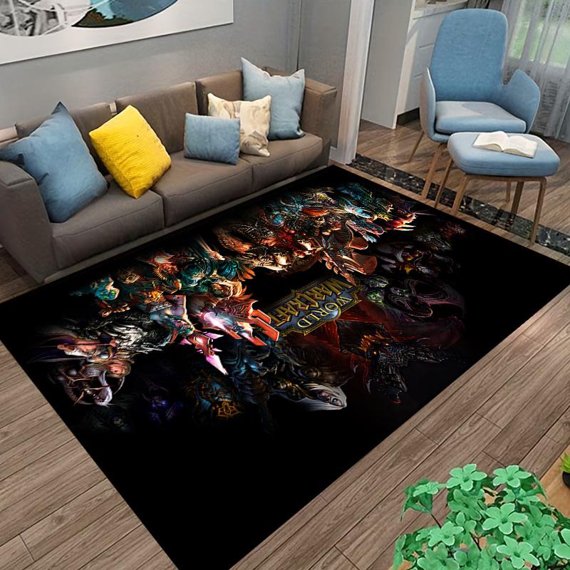 World of Warcraft game printed flannel carpet, non-slip, suitable for bedroom, living room, and children's room decoration