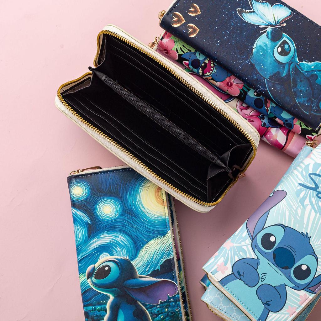 Stitch 2025 Módní Dlouhá Kreslená Peněženka se Zipem, Mince a Držák na Karty