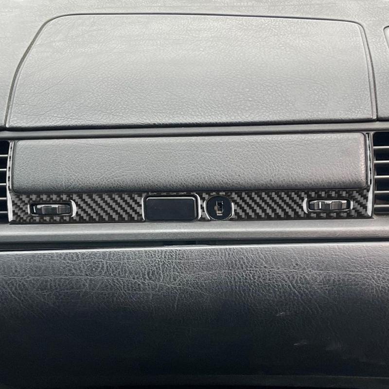 Real Carbon Fiber Car Accessories Passenger Dashboard Storage Trim Cover Soft Sticker For BMW E36 3 Series/M3 1994 1995 1996