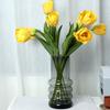 Flores de Tulipán Artificiales Tacto Real Tulipán de Tallo Largo Ramo con Hojas para Ramo de Boda Arreglo Floral de Primavera Decoración de Mesa para el Hogar