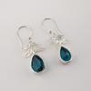 Natural Apatite Gemstone 925 Sterling Silver Jewelry Handmade Earrings 1.84" CE-27-10
