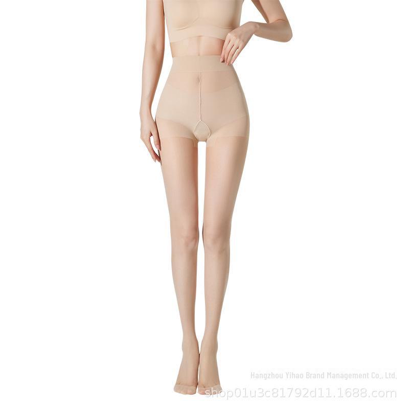 "Ultra-Thin Women's Summer Pantyhose: Flesh-Toned Core-Spun Silk, Black Anti-Snag Durable Large Size Pineapple Bottoming Socks"