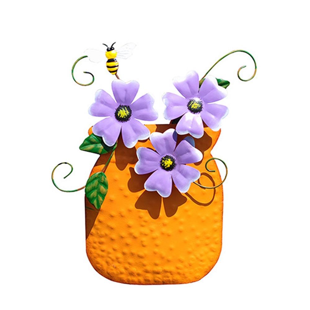 Rustic Wall Hanging Hand-Painted Wall Sculpture Garden Iron Art Decoration  for Garden Fence Patio