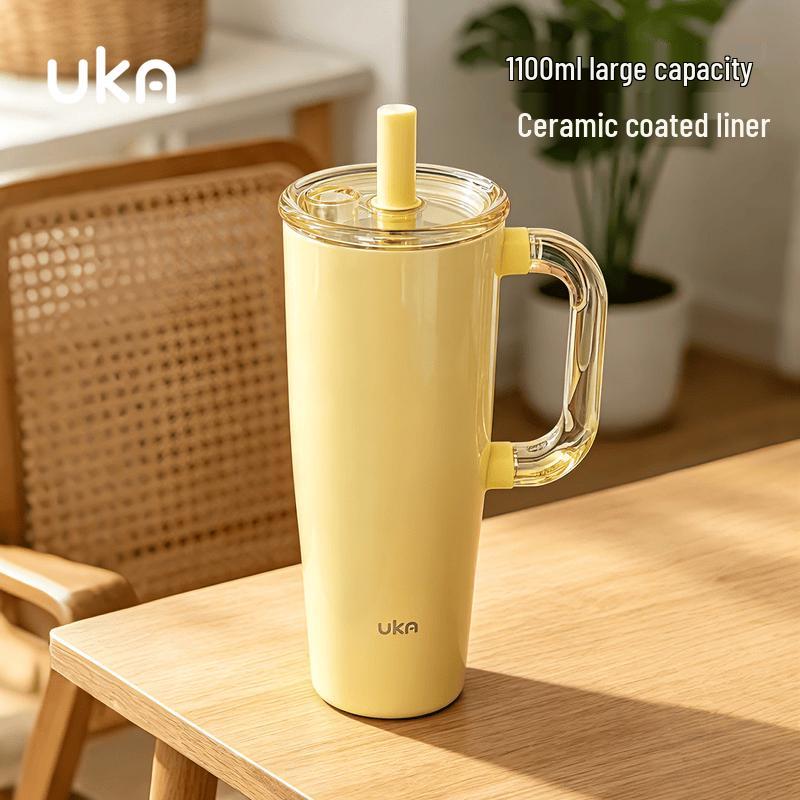 UKA Jumbo 316L Ceramic Lined Insulated Tumbler with Straw