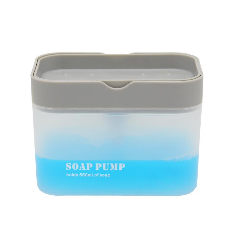 Automatic Press Soap Dispenser with Brush & Sponge for Easy Kitchen Cleaning