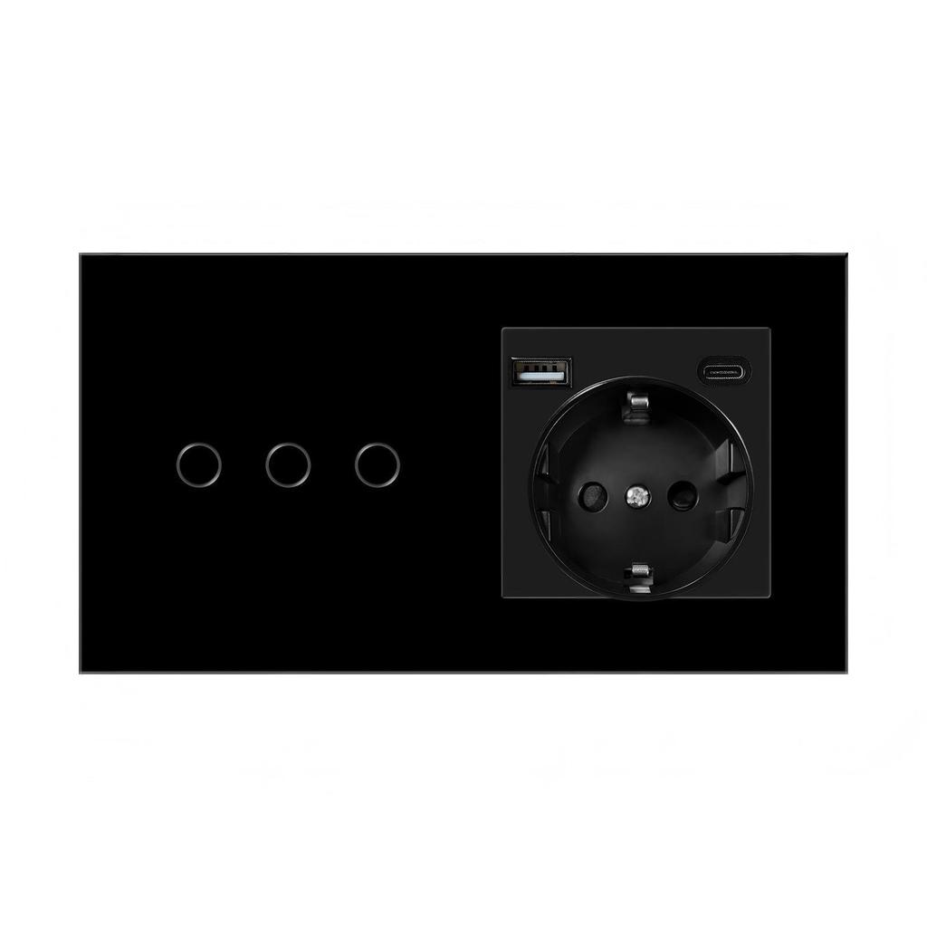 European Standard Zigbee Smart Switch with Graffiti Design, Glass Panel, and Alice Voice Support