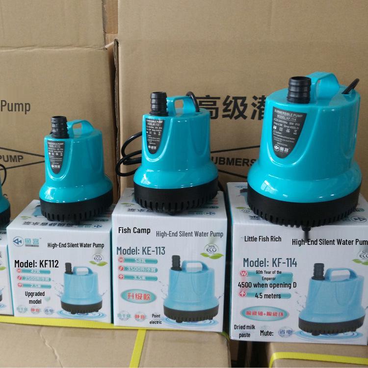Silent Submersible Aquarium Pump with Bottom Suction and Filter