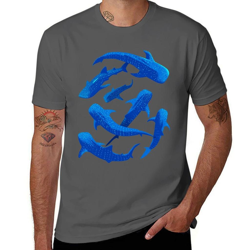 Shark Whale Pattern Tshirt Standard Fit Solid Tee Shirt