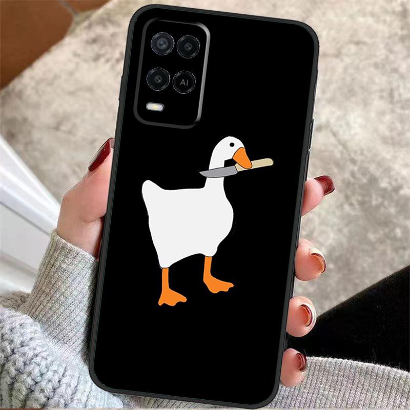 Cute Cartoon Duck Case For Oppo A38 A74 A94 A54 A18 A58 A78 A98 A80 A60 A40 A96 A76 A16 A15 A17 A57 A77 A5 Pro