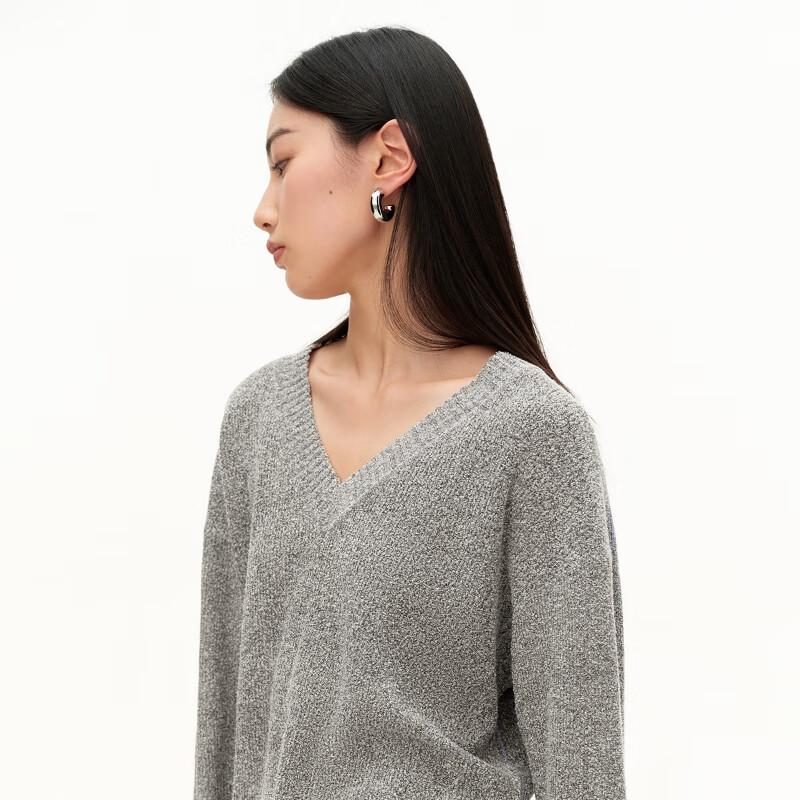 Only Women's V-Neck Colorblock Loose Knit Sweater