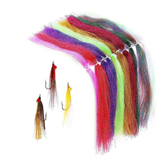 100Pcs Fly Tying Material Fishing Tackle Lure Hook Lines Feather Accessories