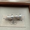 Retro Metal Pillow Ring Brushed Earrings Ear Buckles Advanced Simple Daily Light Luxury Low-Key Textured Earrings