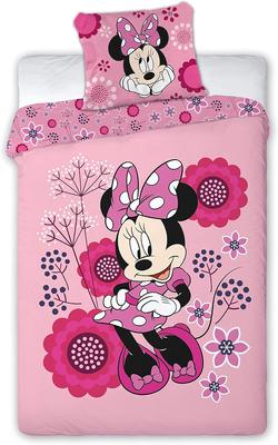 Conjunto de cama Minnie rosa - capa de edredão individual