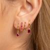 4pcs Korean Stainless Steel Zircon Water Drop Piercing Earrings Set For Women Simple Huggie Square Hoop Earring Fashion Jewelry