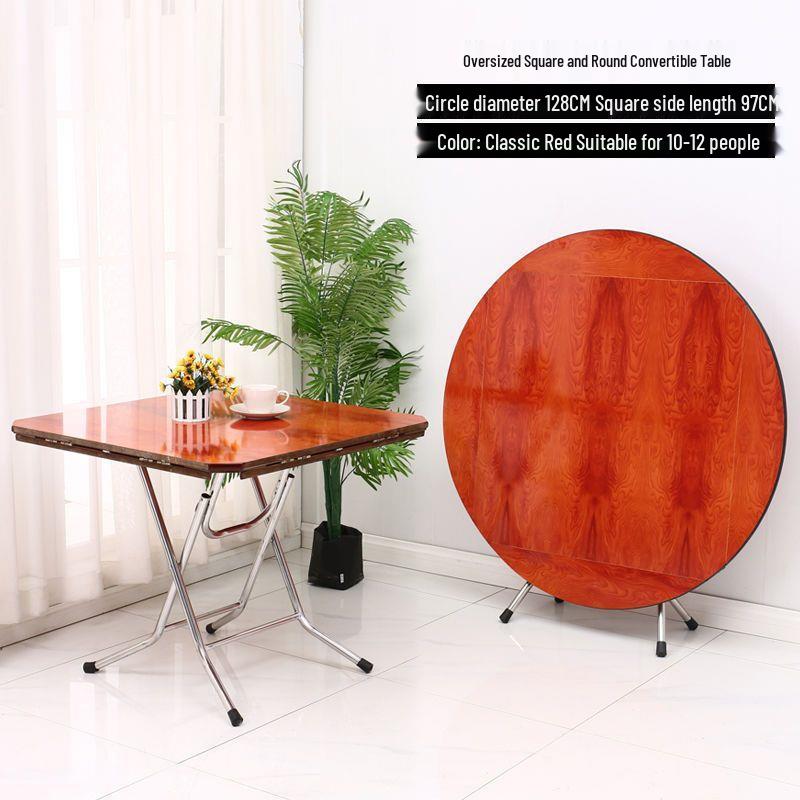 Compact Foldable Round Dining Table for 4 - Ideal for Small Apartments