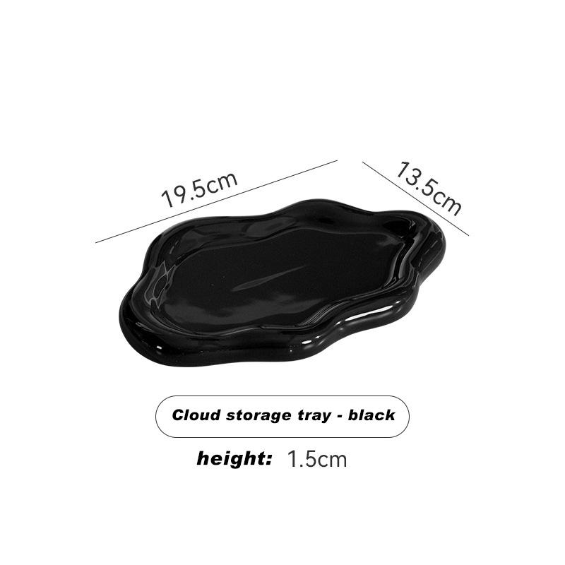 Versilbertes Keramiktablett Internetberühmte Foto-Requisiten Keramik Schmuckornamente Aufbewahrungs-Präsentationstablett