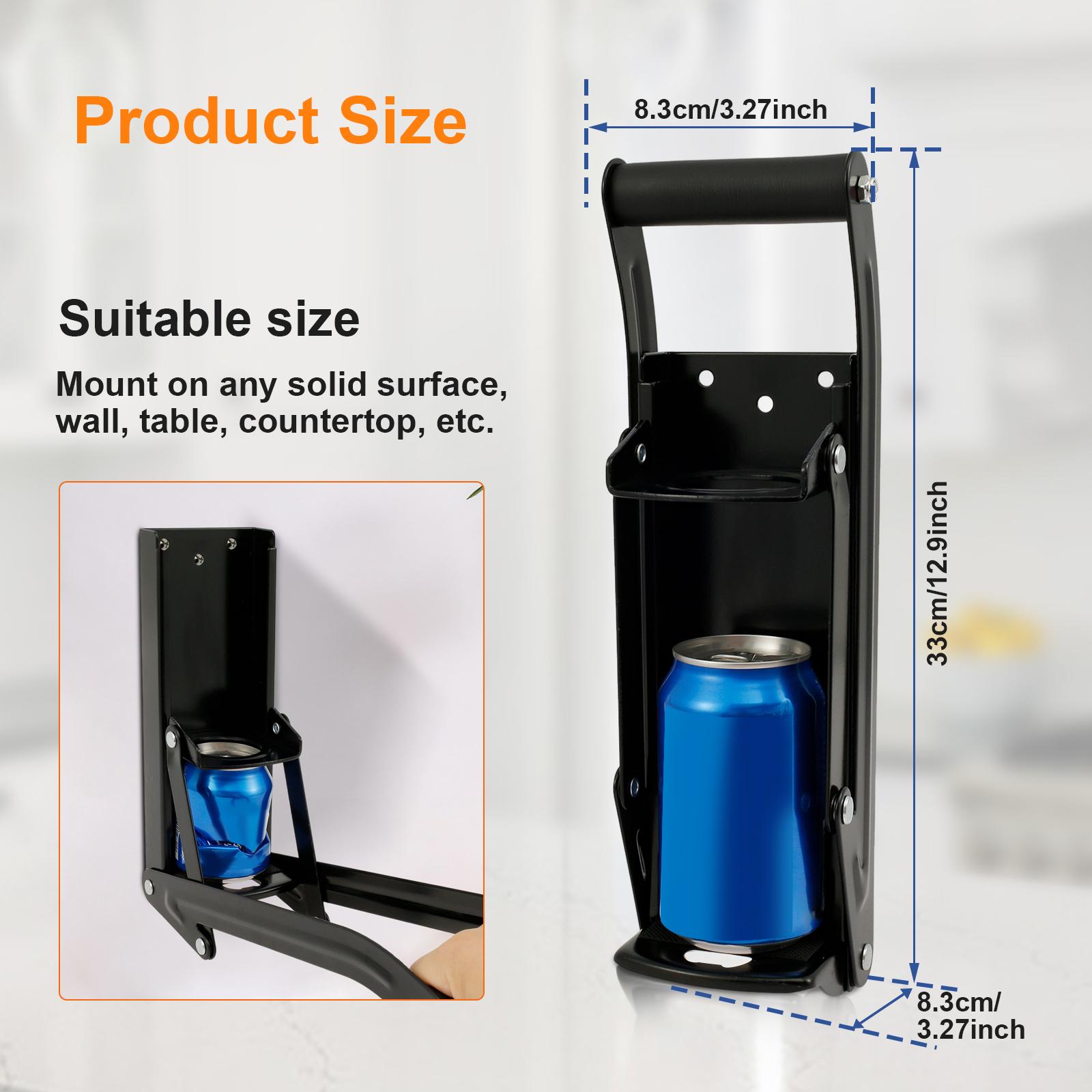

Aluminum Can Crusher & Bottle Opener Heavy Duty Metal Wall Mounted Soda Beer Can Smasher Eco-Friendly Recycling Kitchen Tool