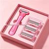 Women's Six-Layer Pink Razor Shaver and Epilator