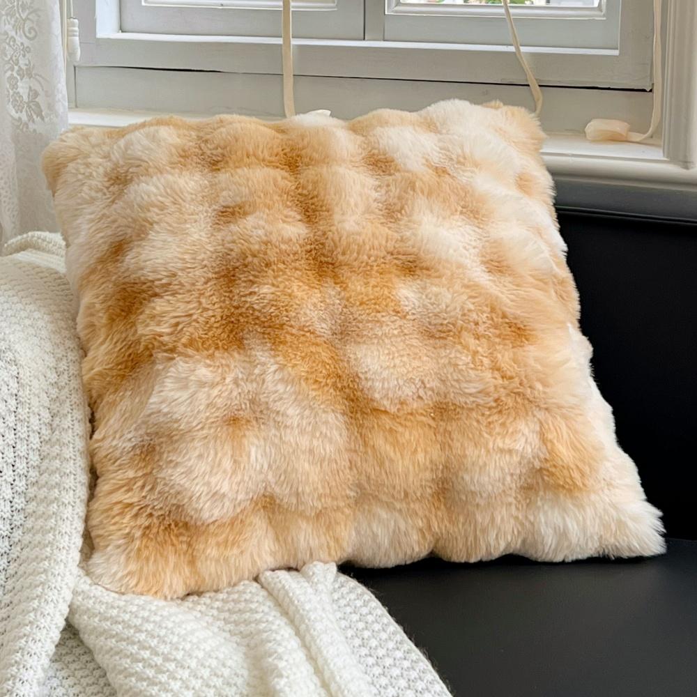 Imitatie Konijnenfluweel Kussenhoes 50*50cm Zacht Pluche Fluweel Sierkussenhoes Wit Huis Bed Bank Decor Textiel Zonder Binnenkussen 50x50cm