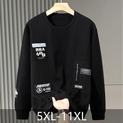 Módní podzimní nadměrná sportovní mikina pro muže velikosti 5XL-11XL, oblečení, silné teplé topy s dlouhým rukávem, ležérní pánské pulovry