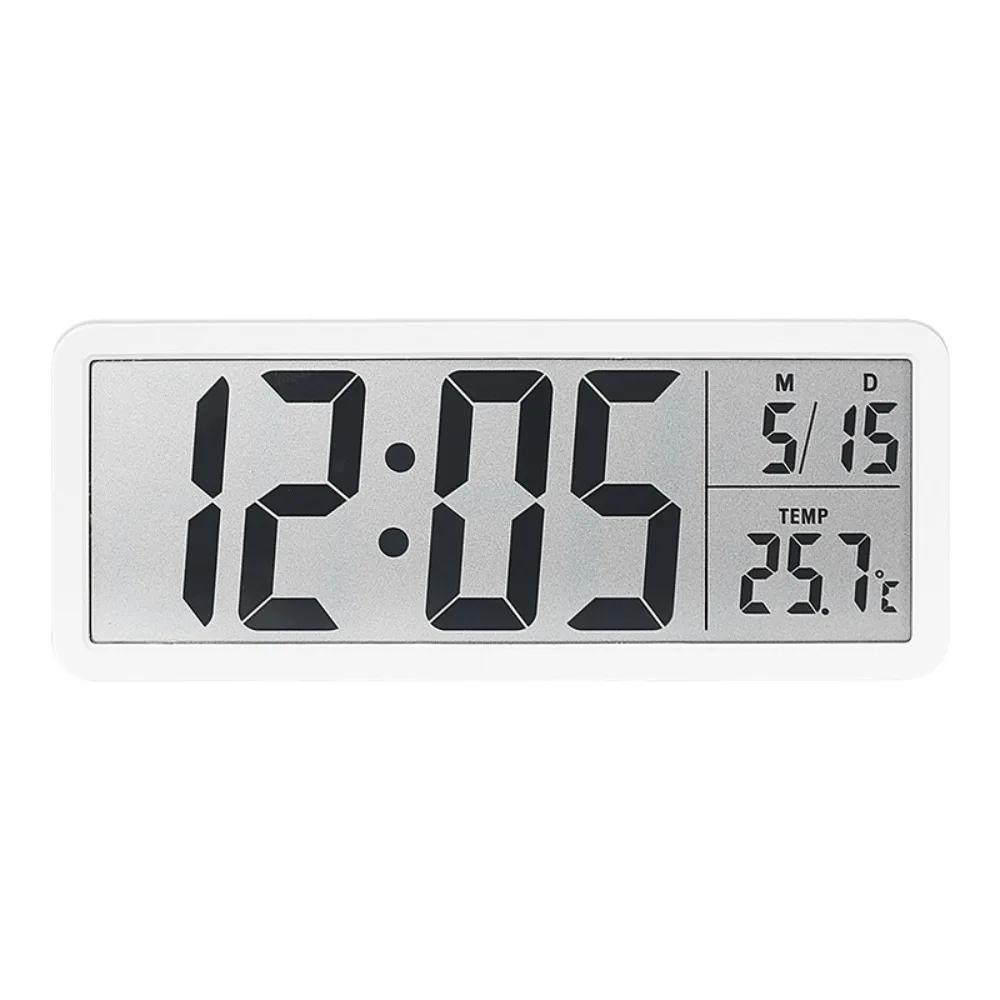

New Wall-mounted Electronic Wall Clock Multi-functional Temperature Digital LED Clocks 12/24H Voice Control Display Table Clock белый