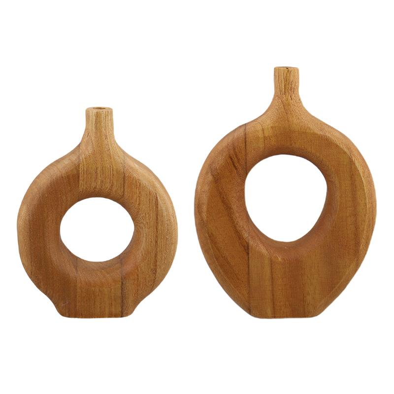 1 STÜCK/3 STÜCK Zen Vase Ästhetische Raumdeko Blumenvase Rustikale Holzvase Ornament Heimtischdeko