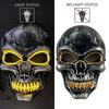 Halloween Skull Skeleton Headwear Horror Party Mask with Glow-in-the-Dark Feature Perfect Spooky Night Disguise or Purge Mask
