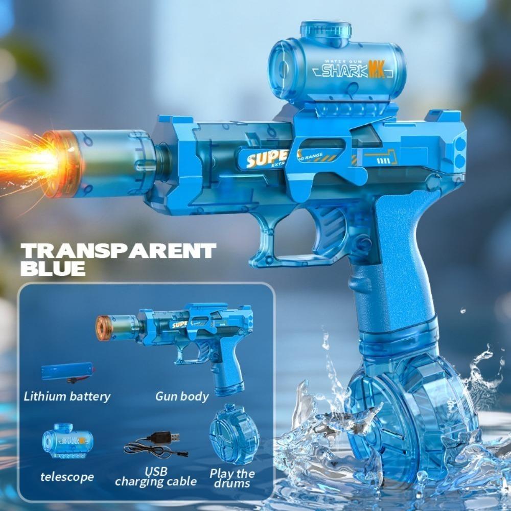 MK9 Electric Water Gun Automatic Water Shooting Toy Retractable Stock and Recoil for Kids Summer Outdoor Activities