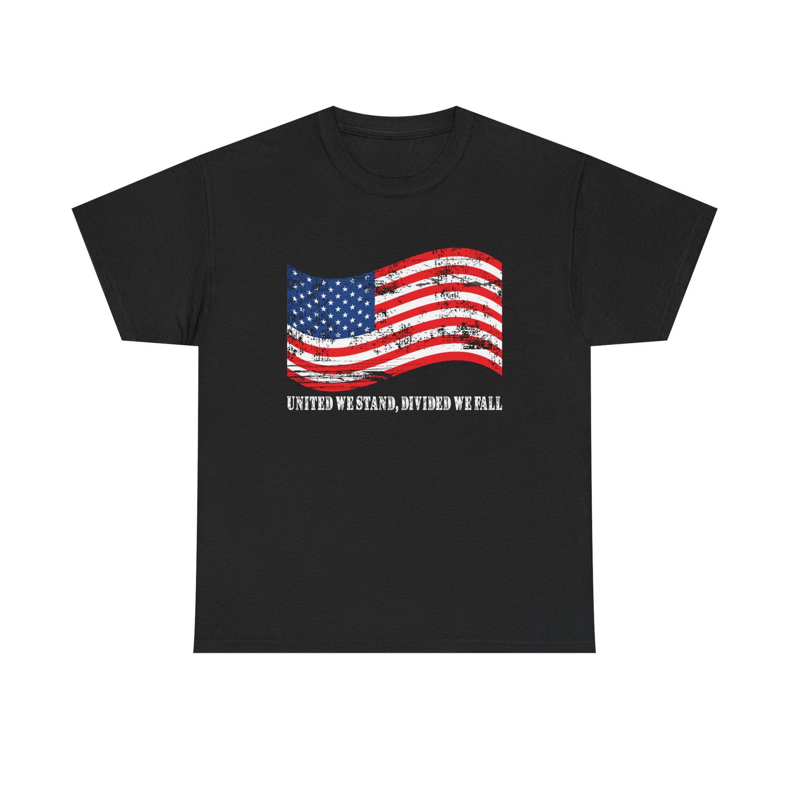 United We Stand American Flag Tee - Patriotic Cotton Shirt S