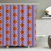 Modern 3D Printed Shower Curtain With Purple And Orange Floral Pattern Waterproof Fabric Bathroom Decor Size Customizable For Yo