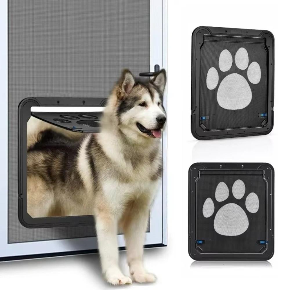 Magnetic Flap Pet Lockable Screen Door Plastic Self-Closing Pet Door Outdoor Use