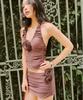 Ninakoseuta Rosette Shirring Swim Skirt_Taupe