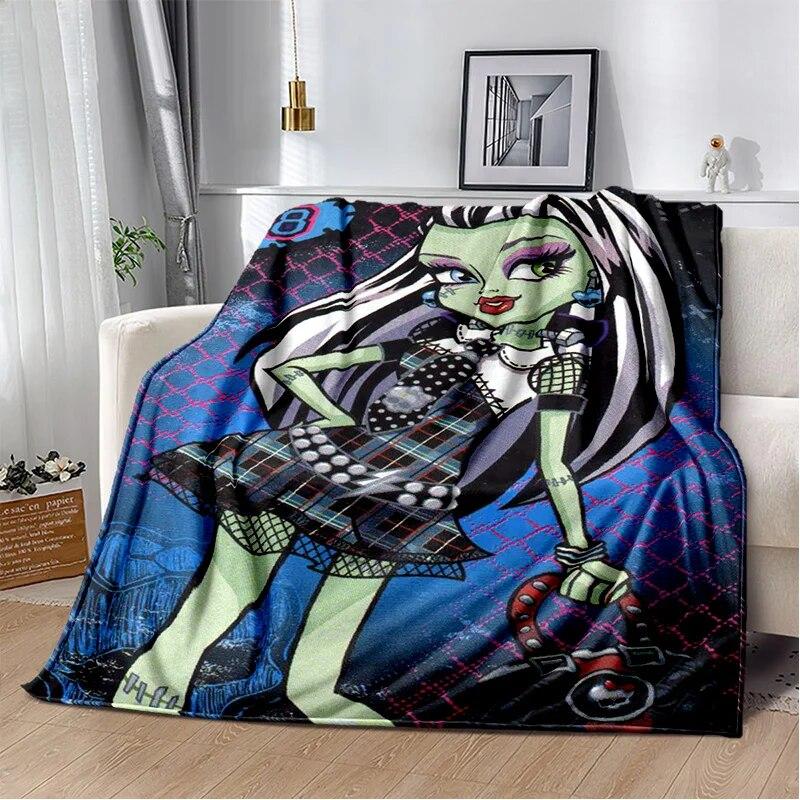 3D Monster High Anime Cartoon Blanket,Soft Throw Blanket for Home Bedroom Bed Sofa Picnic Travel Office Rest Cover Blanket Kids