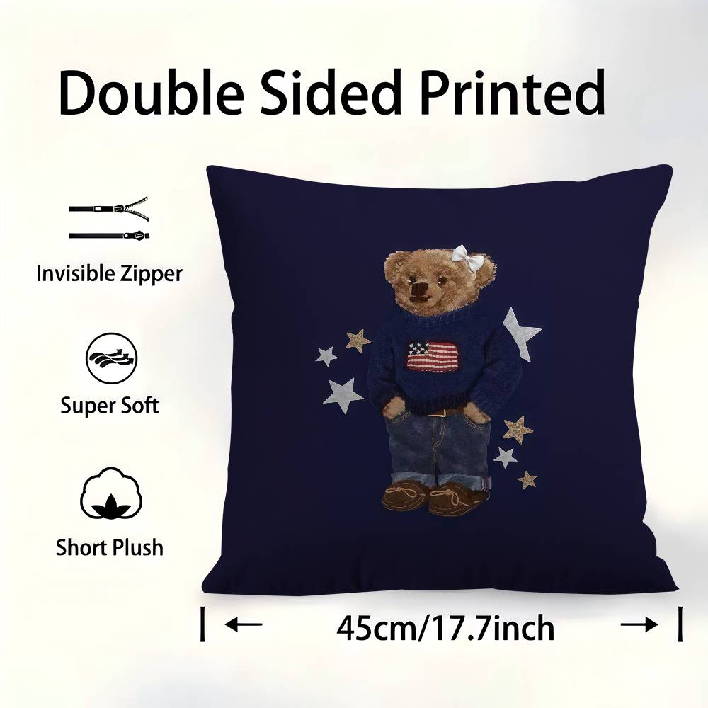 Cushion Cover Pillow Cover Decor Pillowcase Printed Cushion Case For Couch PPOLOs Bear