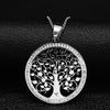 Delicate Hollow Tree of Life Necklace Stainless Steel Choker Jewelry for Women Elegant Pendant Gift