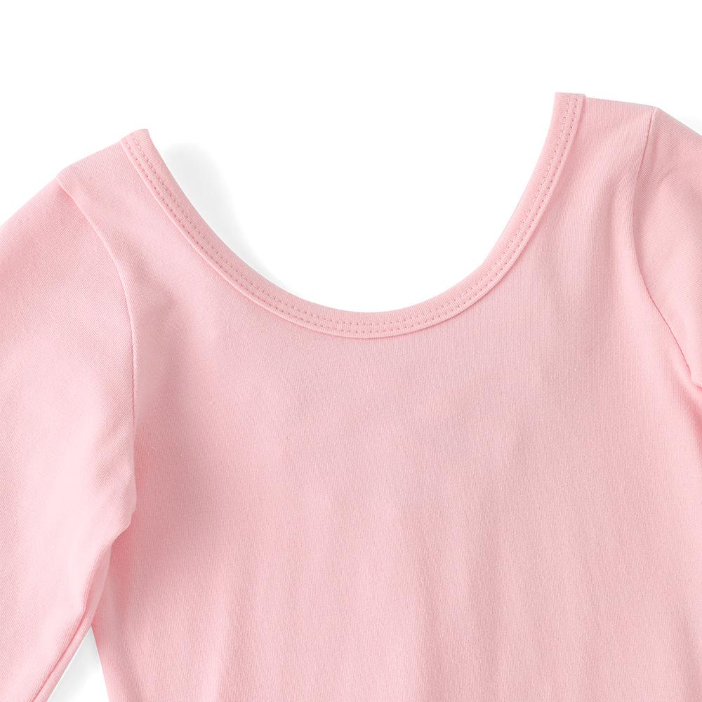 Mädchen Langarm Pailletten Ballett-Trikot mit Kreuzrücken und Rock