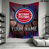 Name Custom Detroit Pistons Wall Tapestry Aesthetic Wall Hanging Printed Fabric Blanket Decorative Tapestries for Bedroom Living Room Home Decor