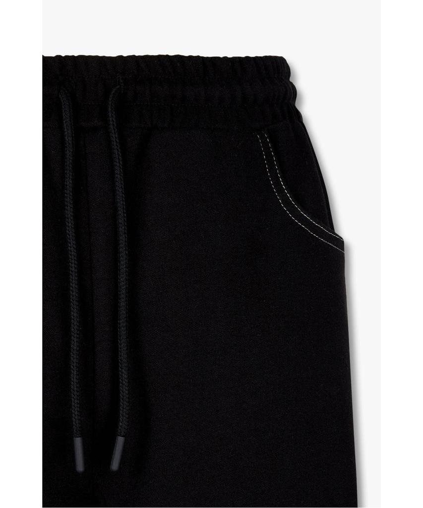 Bobeu Side Line Elastic Waist Wide Pants_Black 7156230008