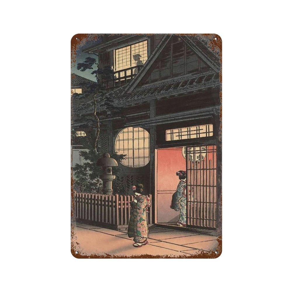 Vintage Japan Art Metal Tin Sign Yayoi Kusama Poster Plaque Katsushika Hokusai Wall Art for Room Club Man Cave Bar Home Decor
