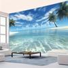 2D Tropical Beach Tapestry Palm Tree Ocean Wall Hanging Backdrop