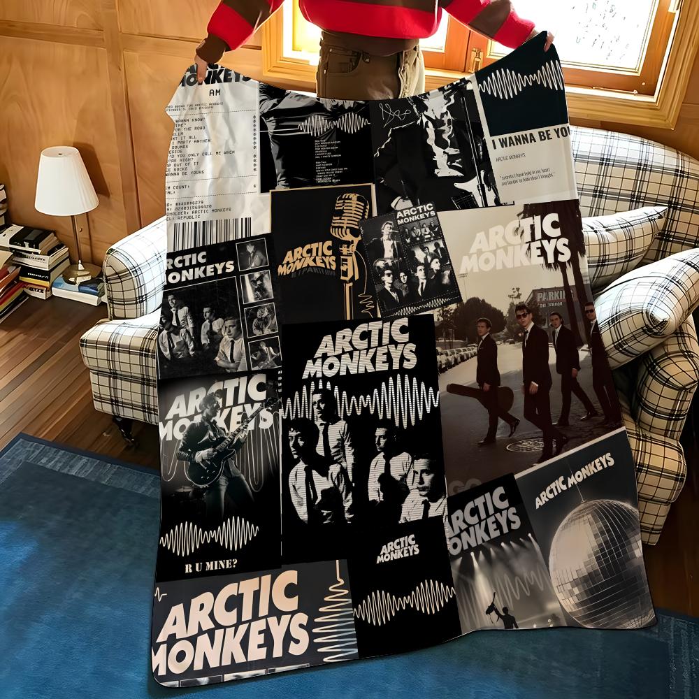 Music A-Arctic M-Monkeys Throw Flannel Cozy Print Blanket, Portable, Durable Machine Washable Cute Cool