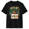 T-Shirt Lets Get Wild Safari Animals Wildlife Jungle Novelty Pure Cotton Tee Shirt Short Sleeve  T Shirt Round Neck Tops
