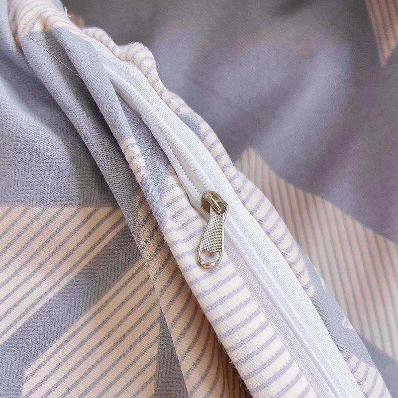 Minimalist Geometric Printing Duvet Cover All Cotton Quilt Cover Skin Friendly Breathable Queen Size Bedding for Kids Boys Girls