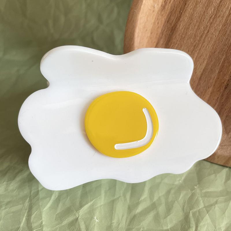 Fun Creative Poached Egg Hair Claw Cute Acetate Claw Clip Headdress For Women Girls Egg Shape Hair Clip Hair Accessories Gift