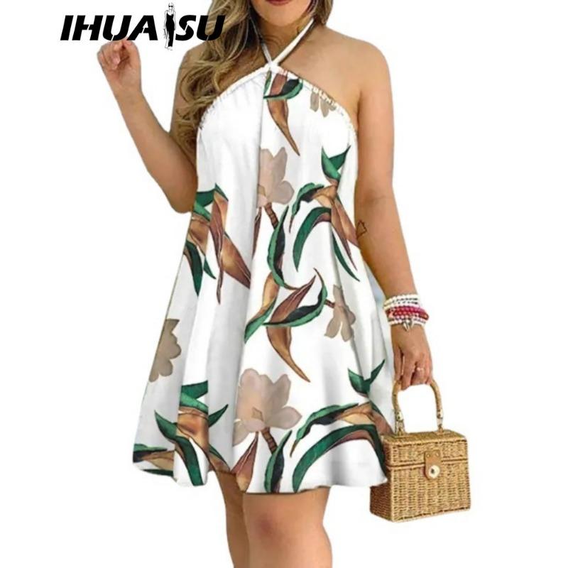 

IHUASU Summer Strapless Halter Loose Women s Dress Women S