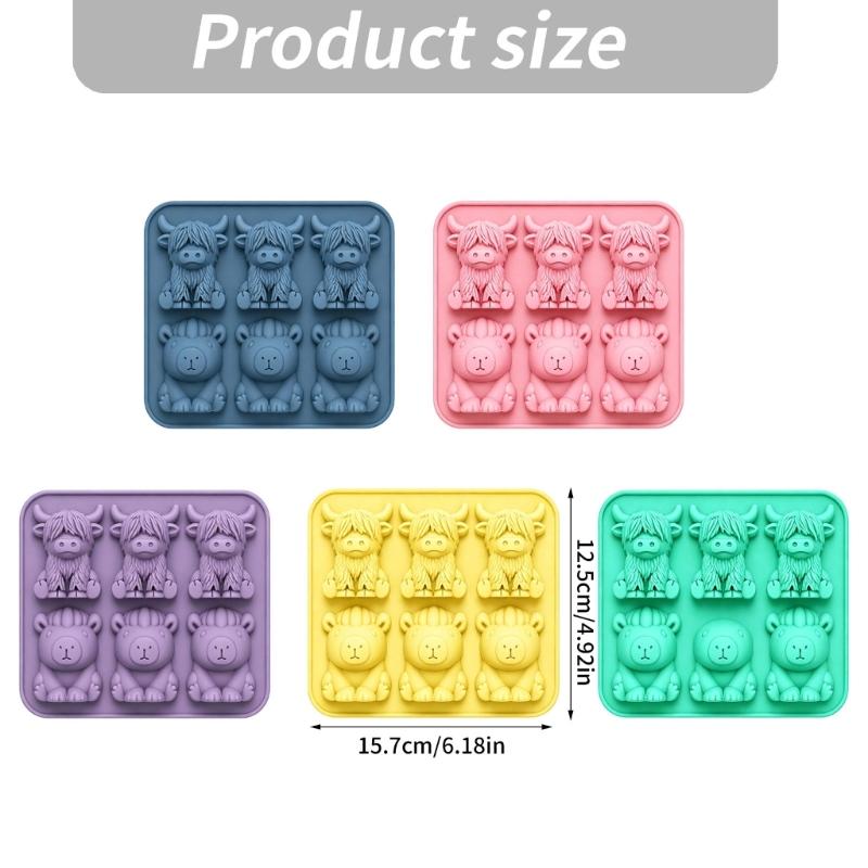 Animal Ice Tray for Juice, Water and Coffee Cups, 6 Cavity Tray with Flexible Body for Beverage Service and Storage