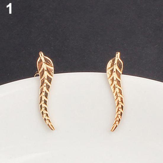 1 пара элегантных женских модных милых мини-сережек-гвоздиков со стразами и листьями, ювелирные изделия