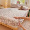 2025 New Ultra-soft Washed Cotton Printed Single-bed Hat Skin-friendly and Fresh Bedspread Come with Elastic Mattress Covers