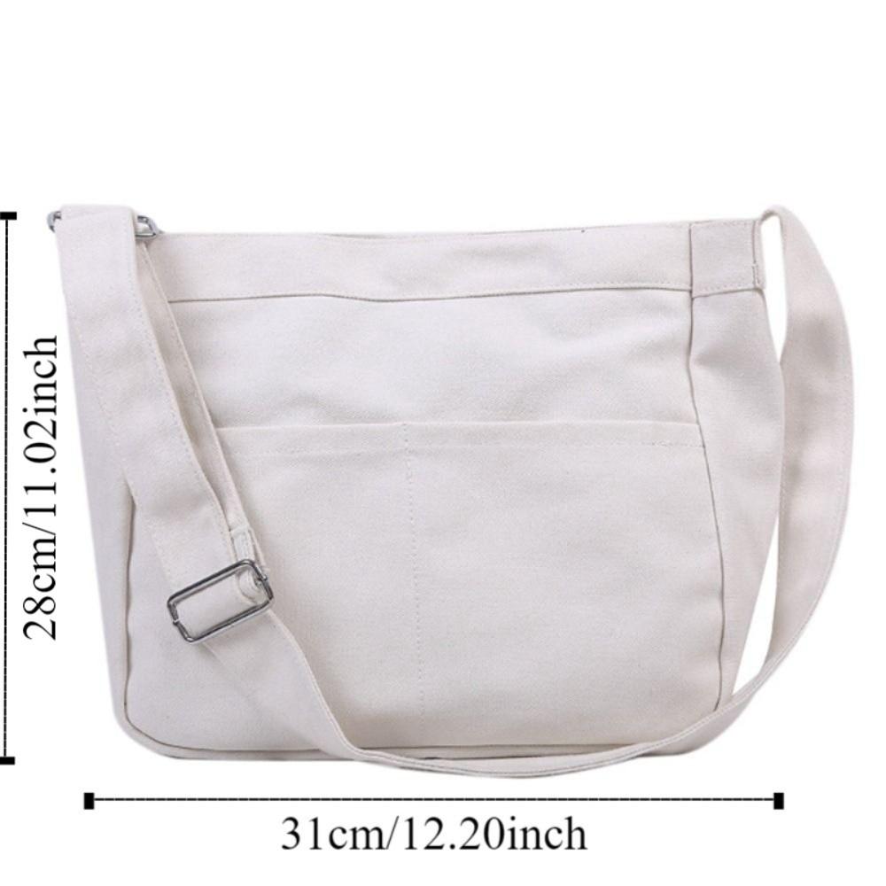 Large Capacity Women Handbag Solid Color Student Shoulder Bags Portable Canvas Tote Bag Female Use